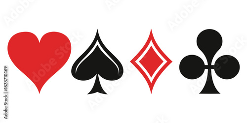 Set of 4 poker suit icons vector