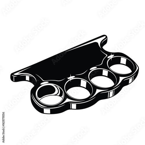 Vector art of brass knuckles weapon isolated on white background