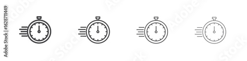 Time fast icon outline drawings. Editable strokes bundle