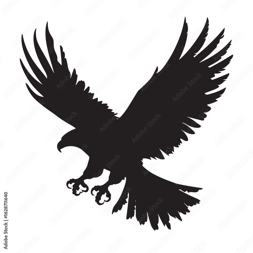 Obraz premium Majestic eagle head displays strength and freedom in a striking black and white vector