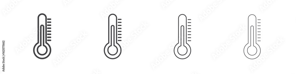 Fotografia Temperature icon outline drawings. Editable strokes bundle