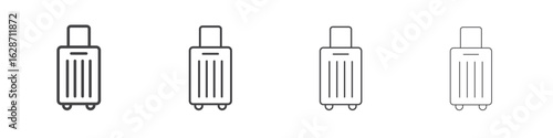 Suitcase icon outline drawings. Editable strokes bundle