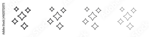 Sparkles icon outline drawings. Editable strokes bundle