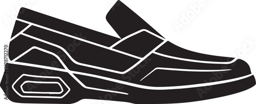 Formal dress loafer silhouette side vector illustration