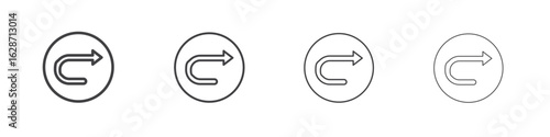 Redo icon outline drawings. Editable strokes bundle