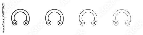 Piercing icon outline drawings. Editable strokes bundle