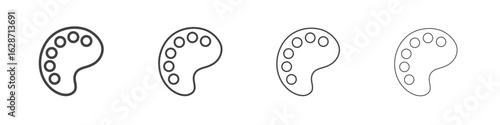 Palette icon outline drawings. Editable strokes bundle