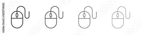 Mouse icon outline drawings. Editable strokes bundle