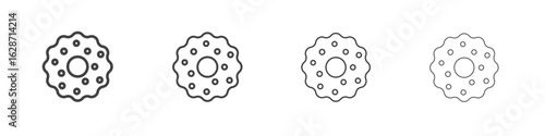 Microorganism icon outline drawings. Editable strokes bundle
