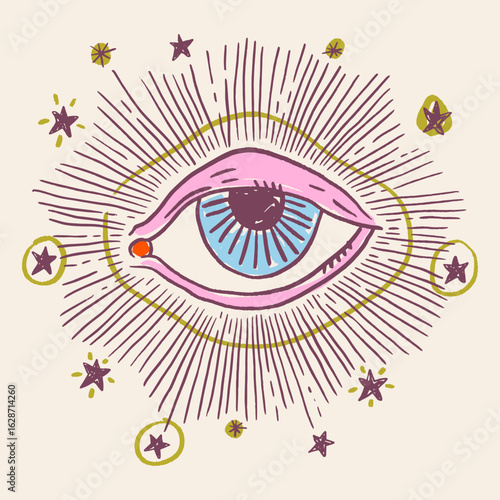 Mystical Eye Symbol Divine Vision and Intuition Vector Clip-art