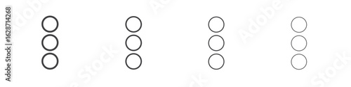 Menu dots icon outline drawings. Editable strokes bundle
