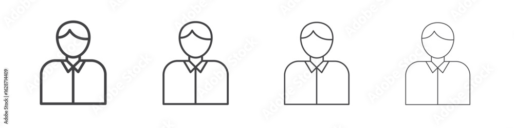 Obraz premium Man icon outline drawings. Editable strokes bundle