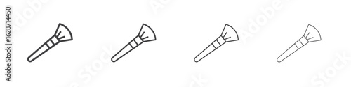 Makeup brush icon outline drawings. Editable strokes bundle