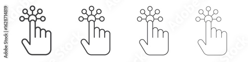 Interactive icon outline drawings. Editable strokes bundle