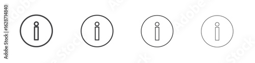 Info icon outline drawings. Editable strokes bundle