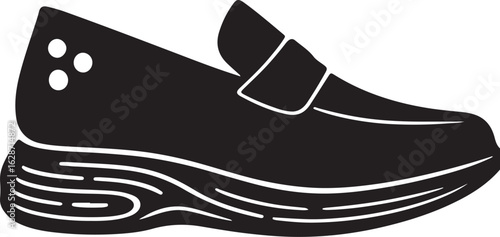 Slip-on loafer shoe minimalist side vector illustration