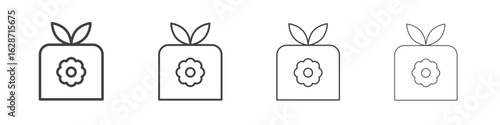 Furoshiki icon outline drawings. Editable strokes bundle
