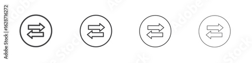 Exchange icon outline drawings. Editable strokes bundle