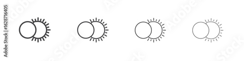 Eclipse icon outline drawings. Editable strokes bundle