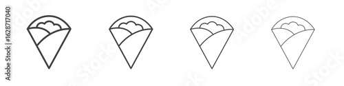 Crepe icon outline drawings. Editable strokes bundle