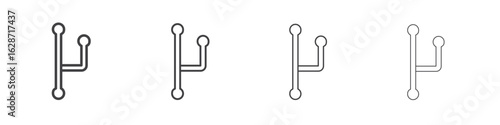 Code branch icon outline drawings. Editable strokes bundle