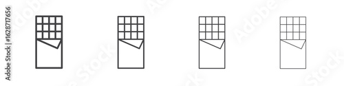 Chocolate icon outline drawings. Editable strokes bundle