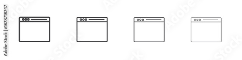 Browser icon outline drawings. Editable strokes bundle