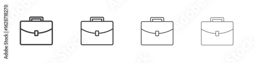 Briefcase icon outline drawings. Editable strokes bundle
