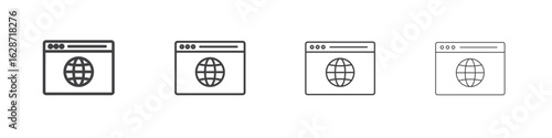 Browser icon outline drawings. Editable strokes bundle