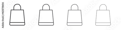 Bags Shopping icon outline drawings. Editable strokes bundle