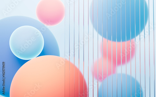 Abstract spheres background, mobile phone wallpaper, computer wallpaper, 3d rendering.