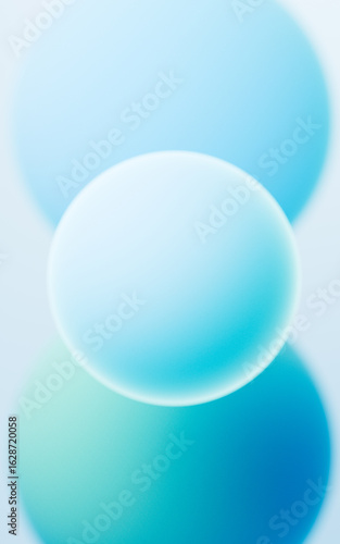 Turquoise abstract spheres background, mobile phone wallpaper, computer wallpaper, 3d rendering.
