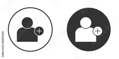 User add icon for your web mobile application design. Modern flat.