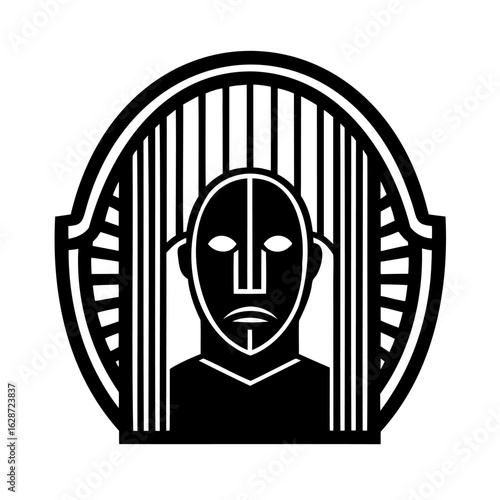 Iconic Symbol of Imprisonment and Isolation Featuring a Faceless Figure Behind Bars