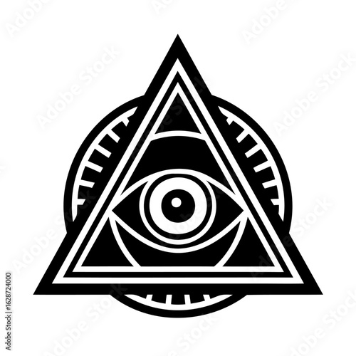 Discover the ancient symbolic meanings behind the all seeing eye within the sacred triangle and circle