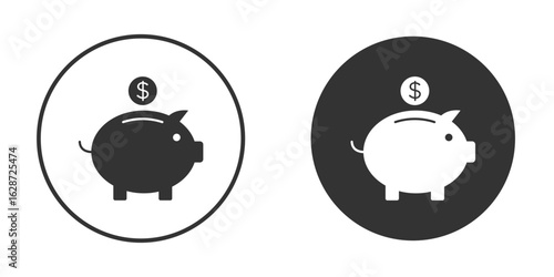 Piggy bank icon for your web mobile application design. Modern flat.