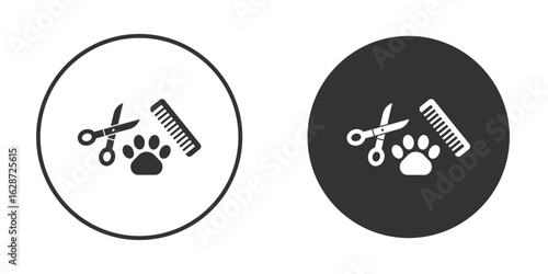 Pet grooming icon for your web mobile application design. Modern flat.