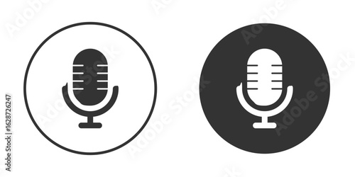 Microphone icon for your web mobile application design. Modern flat.