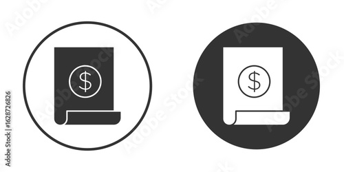Invoice icon for your web mobile application design. Modern flat.