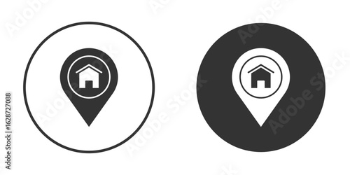 Home location icon for your web mobile application design. Modern flat.