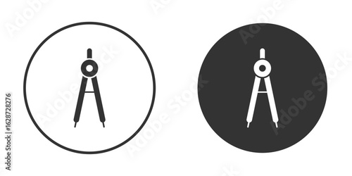 Drafting compass icon for your web mobile application design. Modern flat.