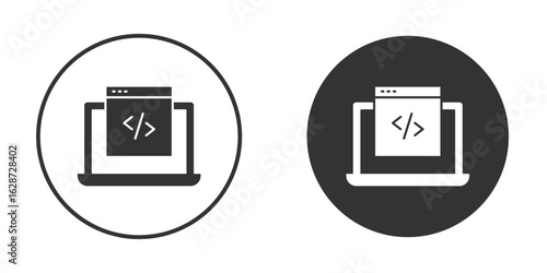 Display code icon for your web mobile application design. Modern flat.