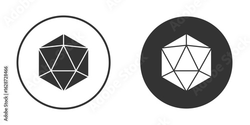 Dice d20 icon for your web mobile application design. Modern flat.