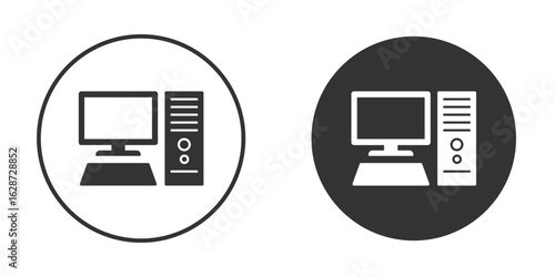 Computer icon for your web mobile application design. Modern flat.