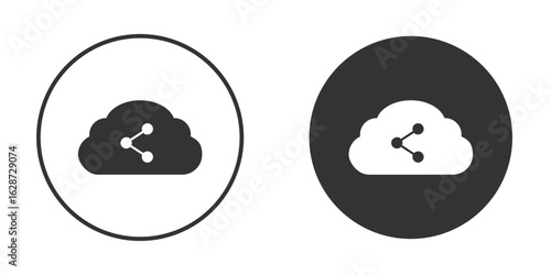 Cloud share icon for your web mobile application design. Modern flat.