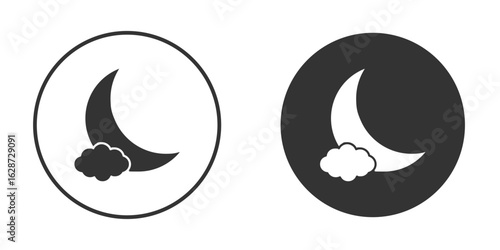 Cloud moon icon for your web mobile application design. Modern flat.
