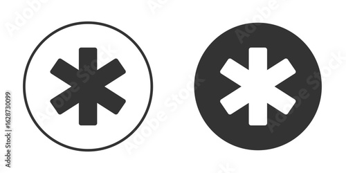 Asterisk icon for your web mobile application design. Modern flat.