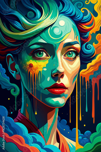  surreal portrait face woman