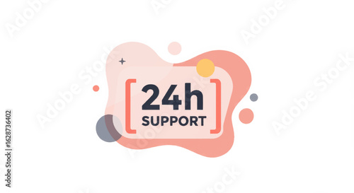 24 hour customer support service concept with dynamic topaz design