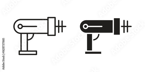 Laser gun icon. Sign design in outline and flat style for web
